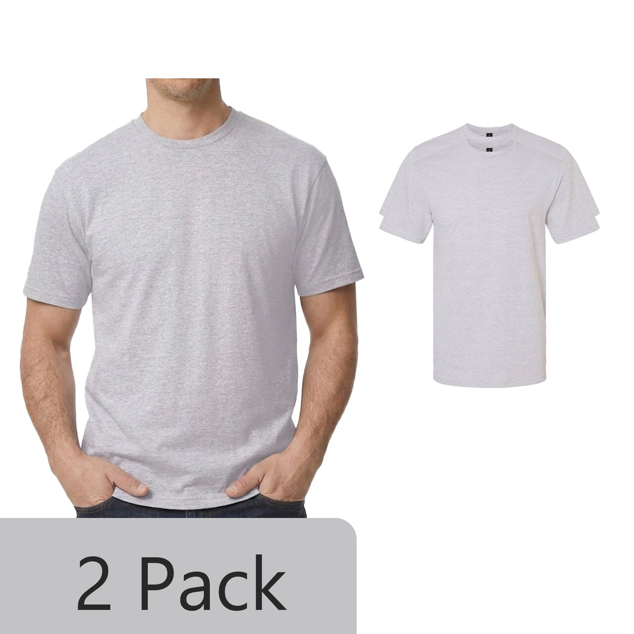 Gildan Softstyle Midweight T-Shirt Bundle, Sport Grey Unisex Short Sleeve Crewneck Blanks for DIY Printing